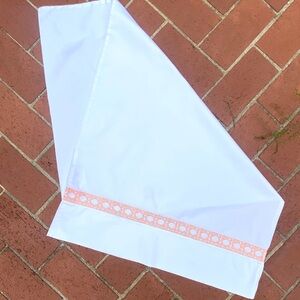 SFERRA White Standard Pillowcase with Basketweave Trim 12x32”